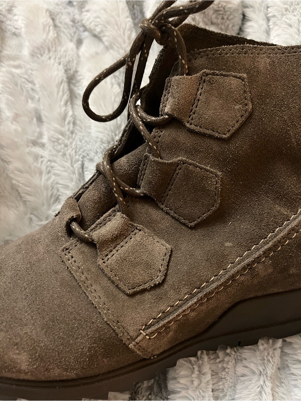 Sorel Brown Suede Lace-Up Ankle Boots - Picture 2 of 5